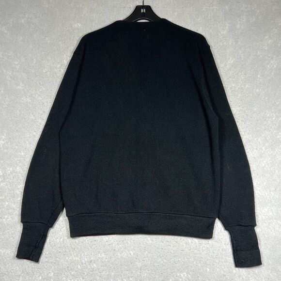 Vintage 80'S Lacoste IZOD Cardigan Men’s Large Black Acrylic Knit Made in USA - Picture 7 of 11